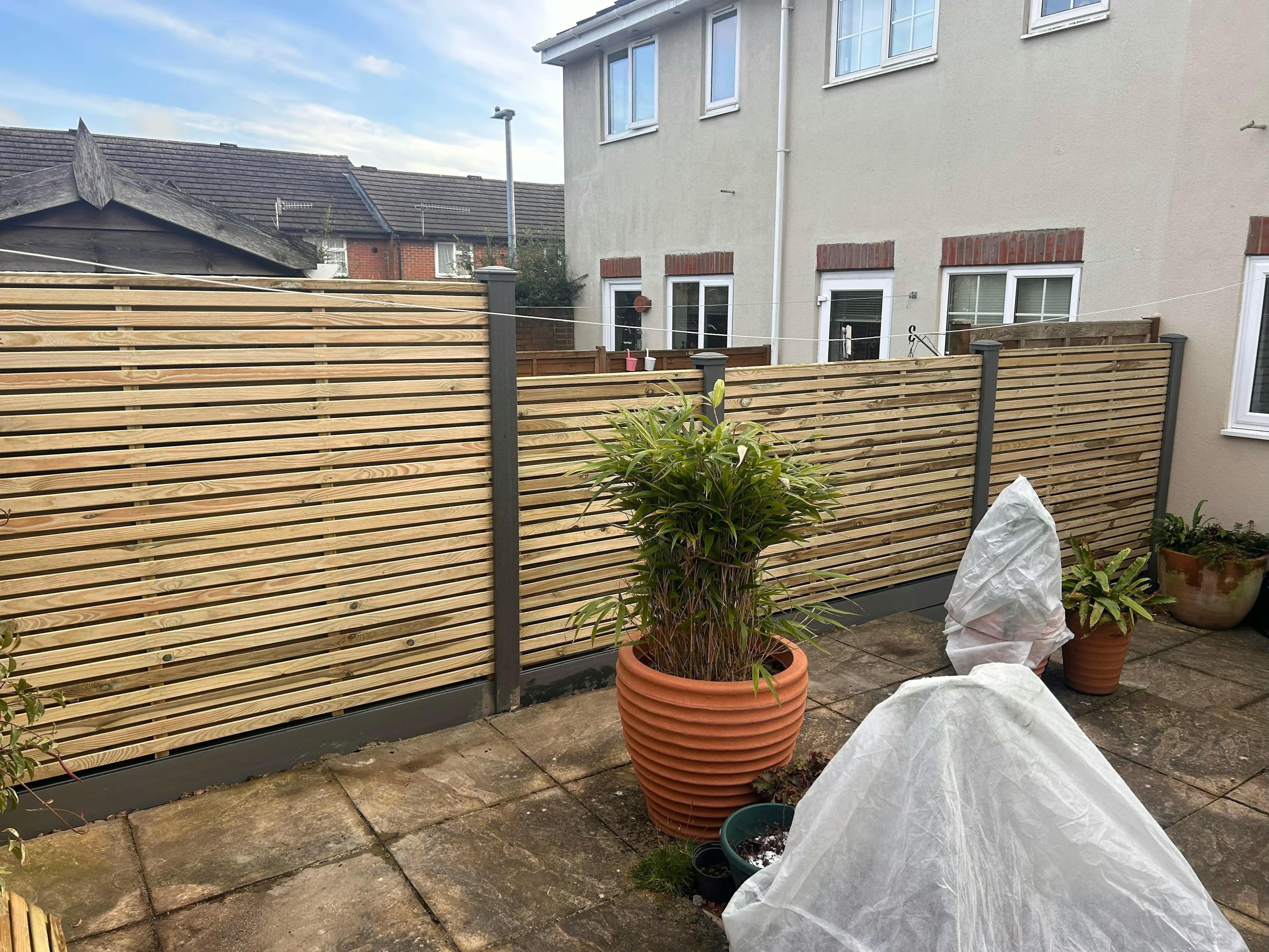 Modernising fencing with composite posts and panels recent work card